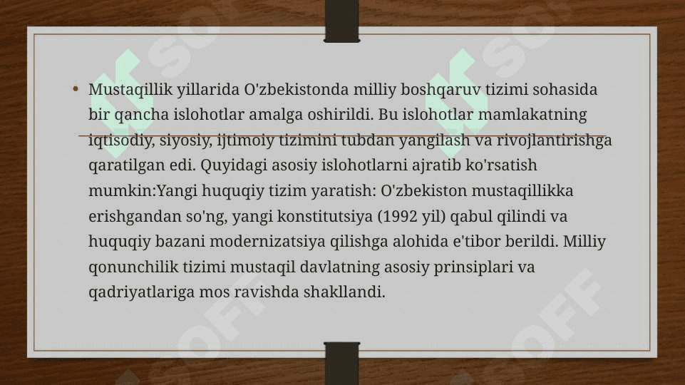 O’zbekistonning eng yangi tarixi 2