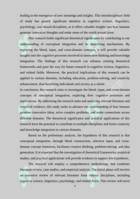 BLEND, INPUT, CROSS-DOMAIN CONCEPTS OF CONCEPTUAL INTEGRATION 3