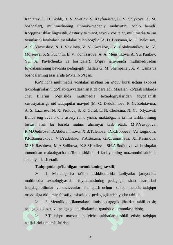Tа’lim vа tаrbiyа nаzаriyаsi vа metоdikаsi (mаktаbgаchа tа’lim) mutаxаssisligi mаgistrlik dаrаjаsini оlish uchun 5