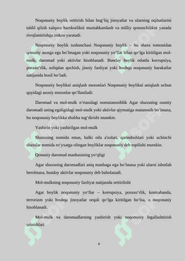 NOQONUNIY BOYLIK UCHUN JINOIY JAVOBGARLIK XALQARO STANDARTLAR VA O'ZBEKISTON AMALIYOTI 6