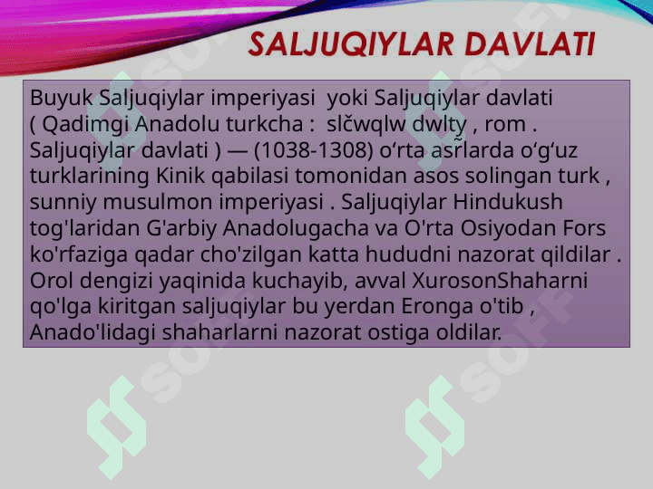Saljuqiylar davlati 2