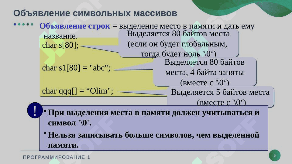 Строки и символьные массивы 5