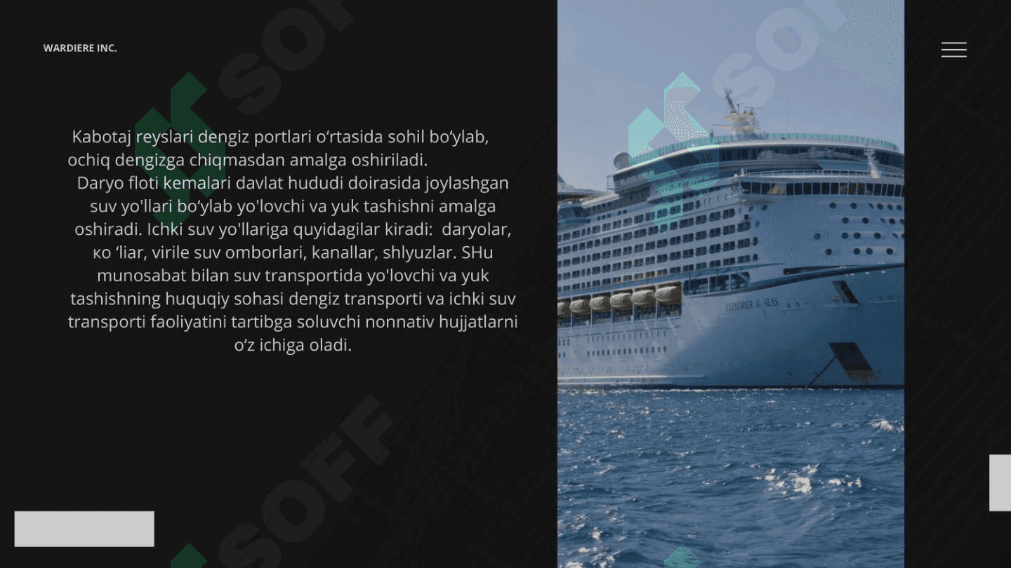 TURIZMGA SUV TRANSPORTIDA XIZMAT KO'RSATISH 4