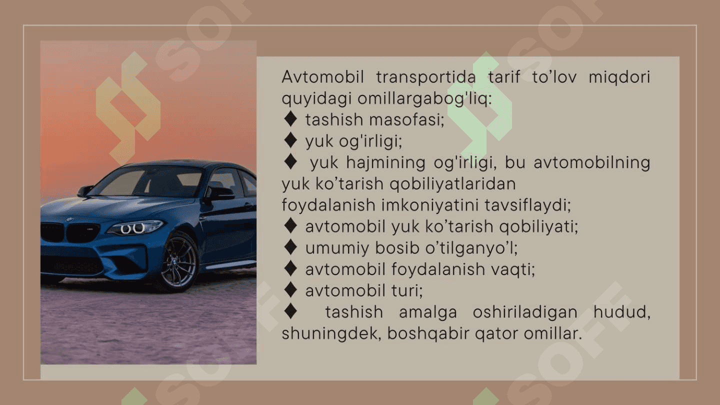 Turizmga avto transportida xizmat koʻrsatish 2