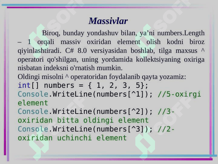 Massivlar 8