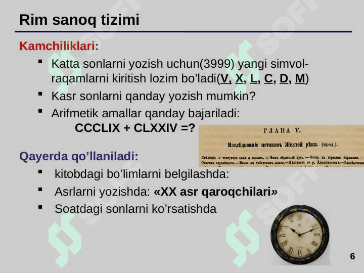 SANOQ  SISTEMALARI 6