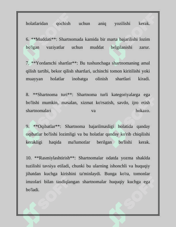 SHARTNOMAGA OID UMUMIY QOIDALAR 8