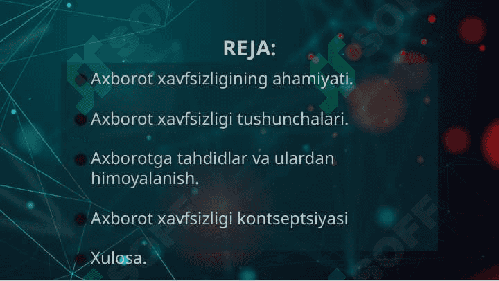 Axborot xavfsizligi konsepsiyasini taminlash majmuasi 2