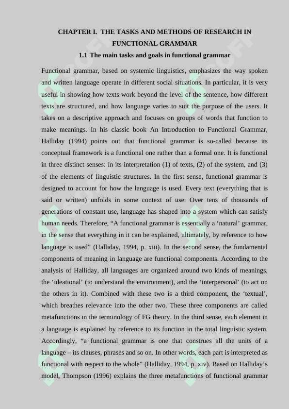 THE TASKS AND METHODS OF RESEARCH IN FUNCTIONAL GRAMMAR 5