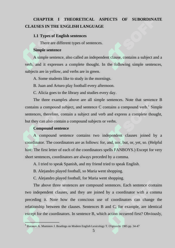 TYPES OF SUBORDINATE CLAUSES IN MODERN ENGLISH 5