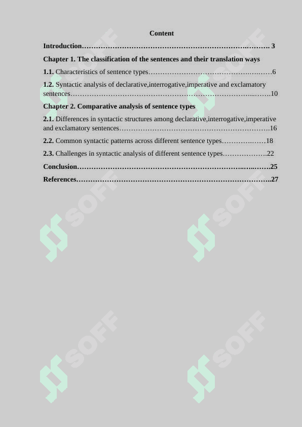Syntactic Analysis of Sentence Types: Declarative, Interrogative, Imperative, and Exclamatory 2