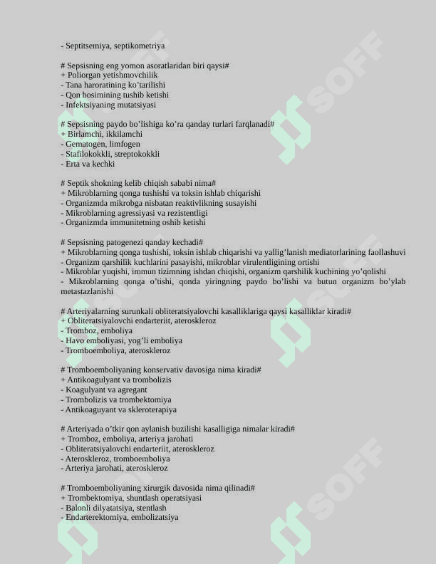 Xirurgiya test javoblari bilan 7