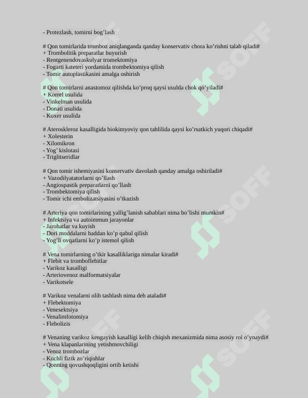 Xirurgiya test javoblari bilan 8