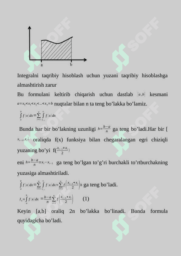 ANIQ INTEGRALLARNI TAQRIBIY HISOBLASH 3