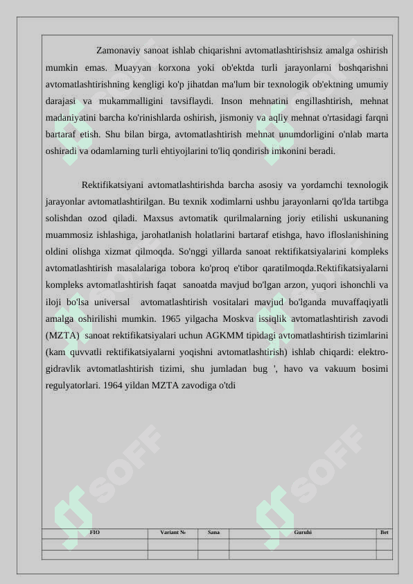 Rektifikatsiya kurs ishi 6