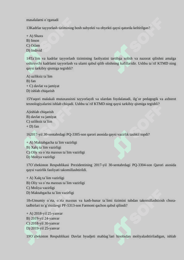 Umumiy pedagogika fanidan test savollari albatta javoblari bilan 3