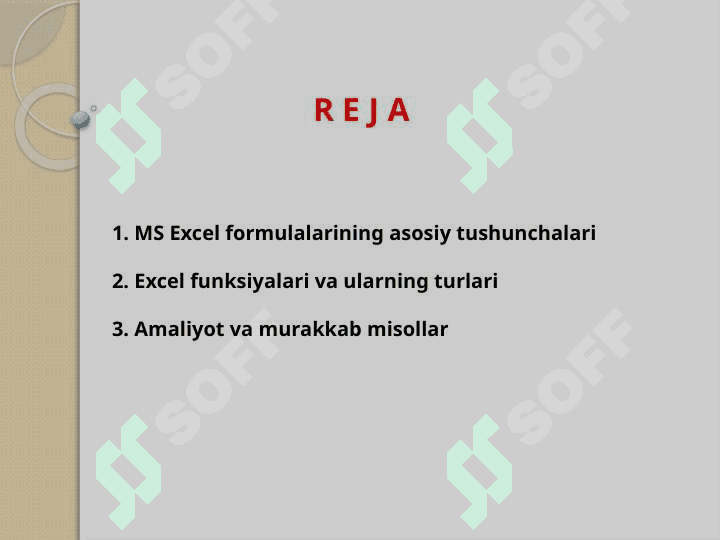 MS Excel dasturida formula va funksyalar bilan ishlash 2
