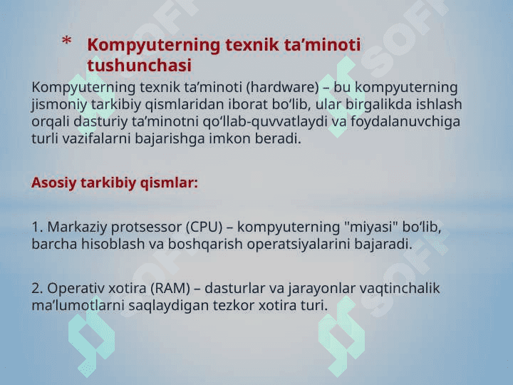 Komyuterning texnik ta’minoti 3