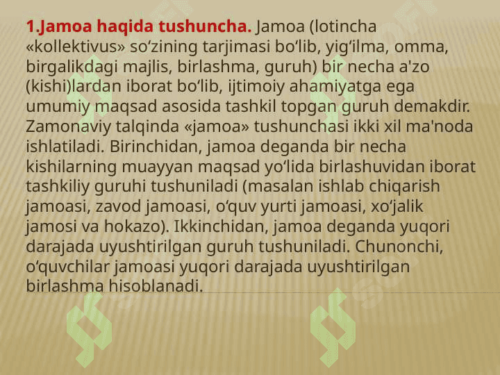 JAMOANI SHAKLLANTIRISHNING                                ISTIQBOL REJALARI 6