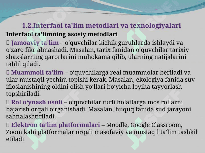 An’anaviy va interfaol ta’limning qiyosiy tahlili 5