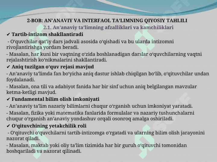 An’anaviy va interfaol ta’limning qiyosiy tahlili 7