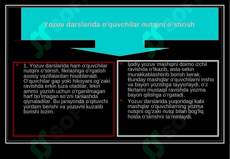 Savod o’rgatish jarayonida yozuvga o’rgatish 8