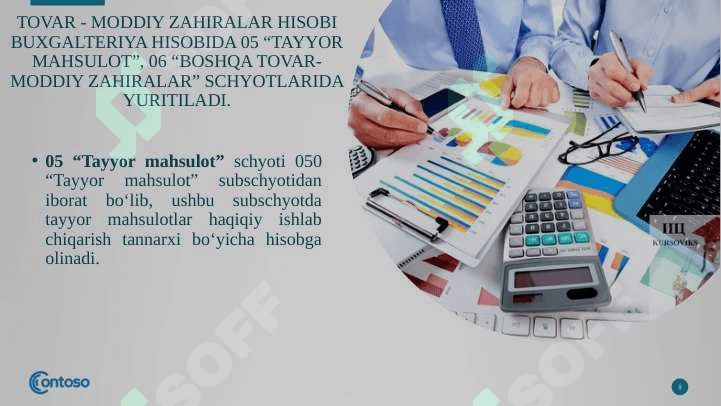 Byudjet  tashkilotlarida tovar moddiy zahiralar hisobi 8