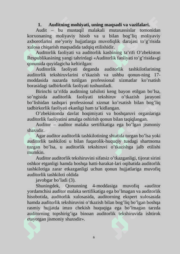 Audit o‘tkazish shartlarini kelishish 6