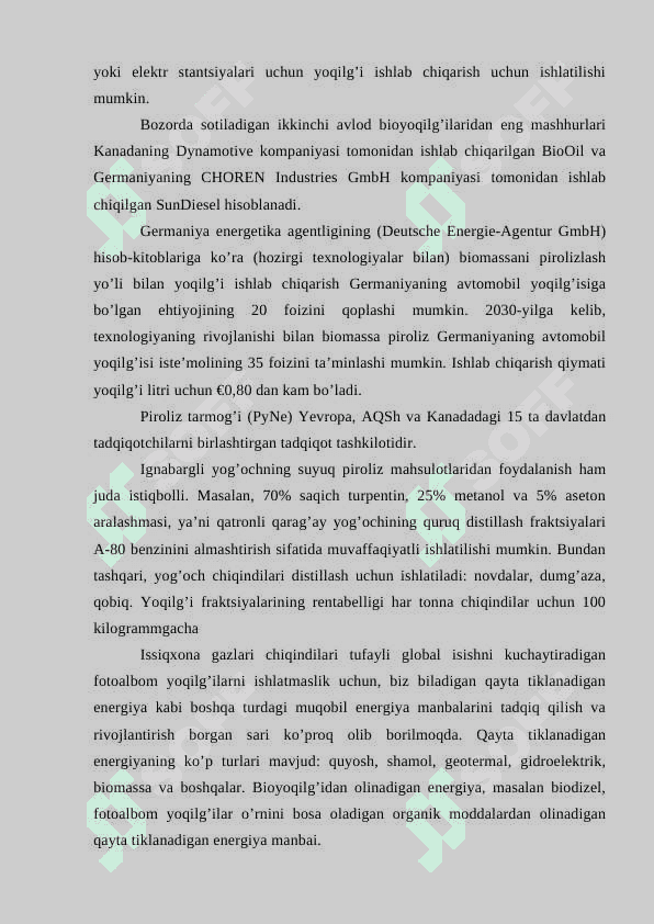 Biodizel yoqilg'isini ishlab chiqish 4
