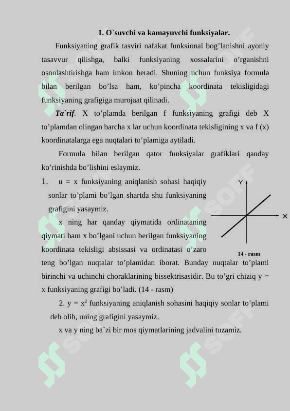 Funksiyalar. Funksiyaning grafigi 2