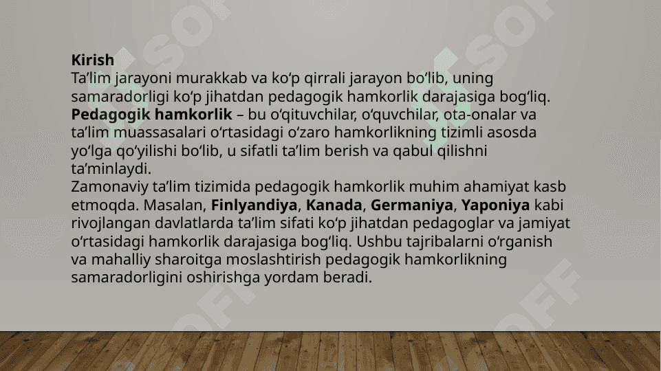 PEDAGOGIK HAMKORLIK 2