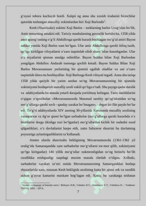 Amir Temur davlatining tashkil topishi 7