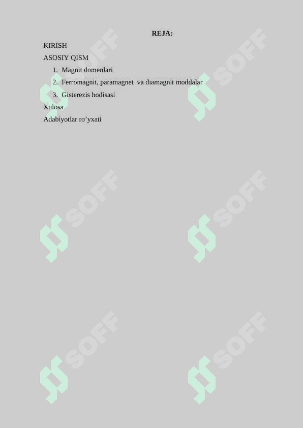 Qattiq jismlarning magnitlanishi, Ferromagnitlar, Paramagnitiklar, Diamagnitiklar 2