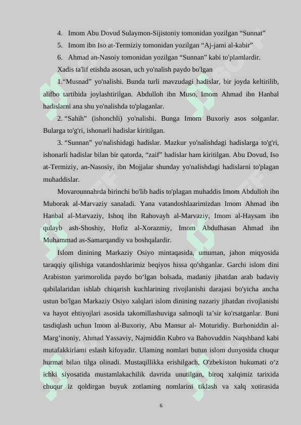 ISLOMSHUNOSLIK VA HADISSHUNOSLIKNING BUYUK ALLOMALARI 6