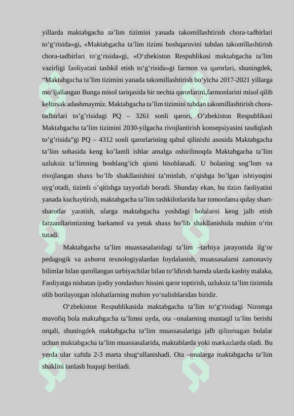 Maktabgacha yoshdagi bolalarga talim berishning o’ziga xosligi 3