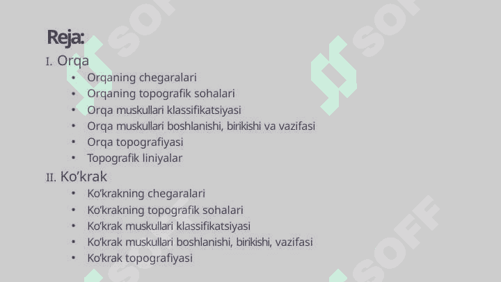 Orqa va ko’krak muskullari 2