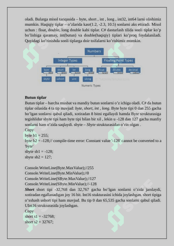 C++ da asosiy malumotlar turlari 4