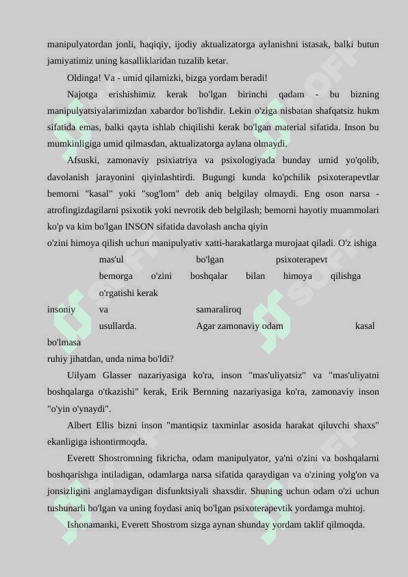 Everett Shostrom Karnegiga qarshi so'z 2
