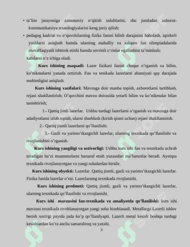 Lazerlarning fan texnikada qo’llanilishi 3