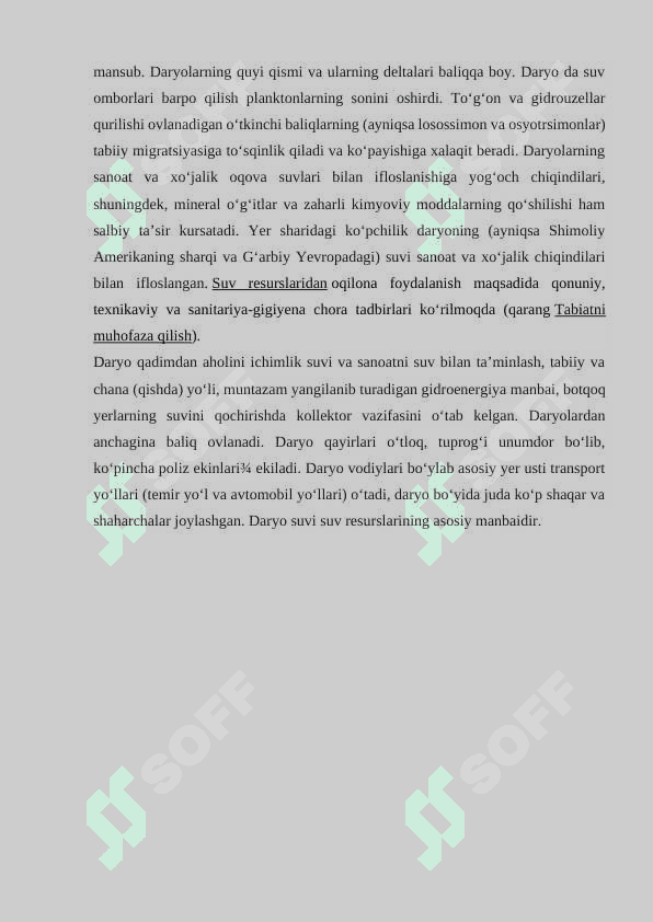 DARYOLARNING TRANSCHEGARAVIY AHAMIYATI 7