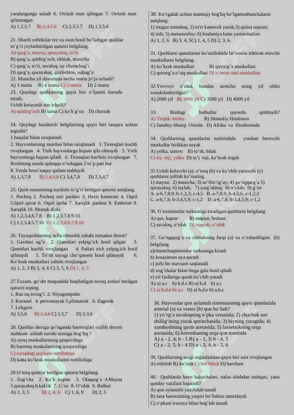 Qushlar sinfi 2