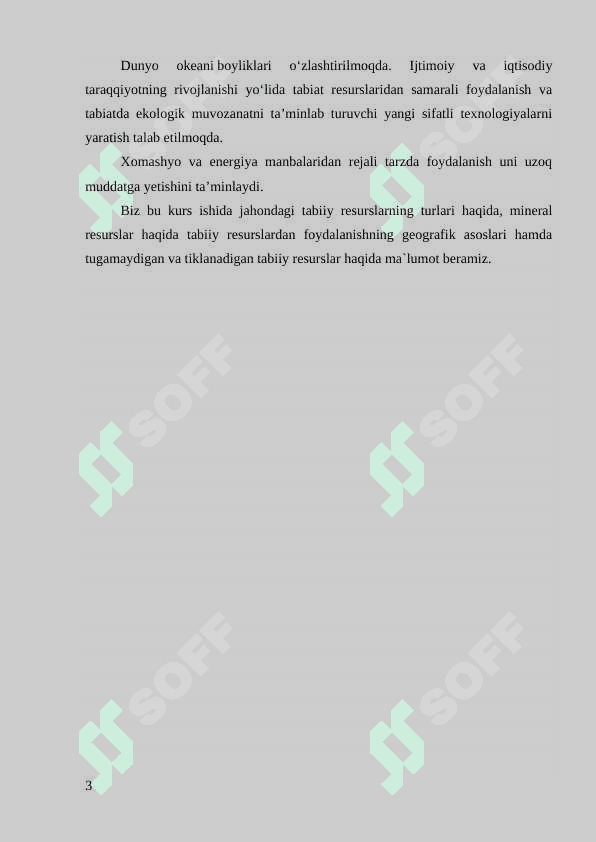 “Tabiiy resurslardan foydalanishning geografik asoslari” 3