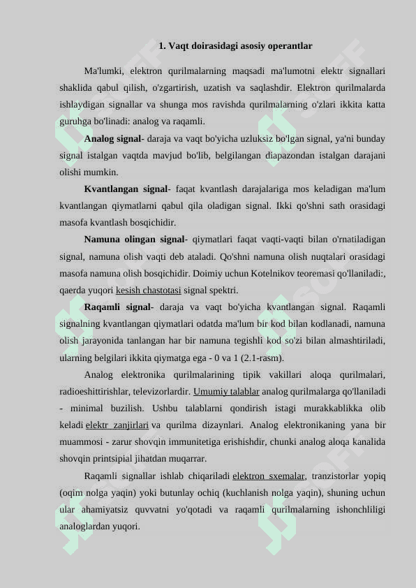 Vaqt va daraja bo’yicha signallarni ifodalash 4