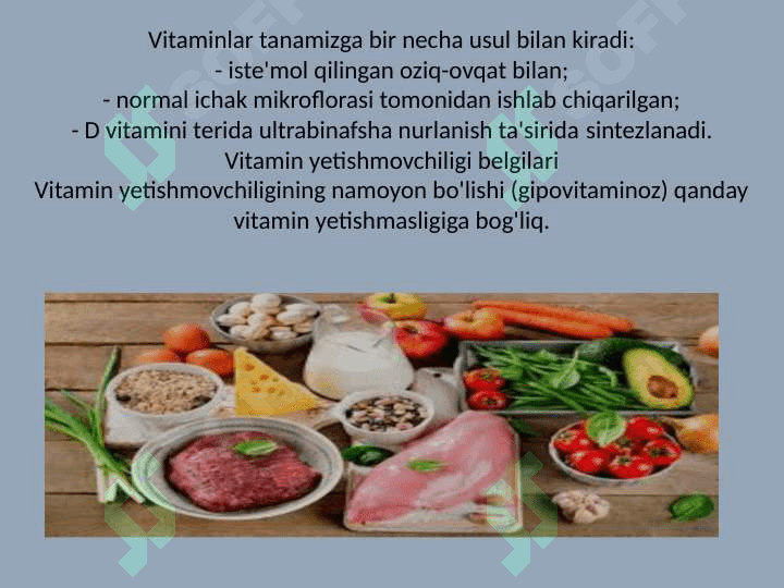 Avitaminoz va Gipovitaminozlar 6