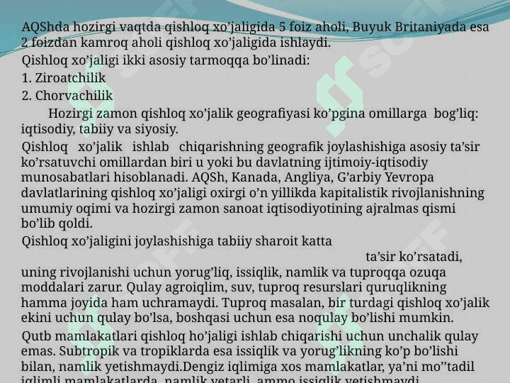 Jahon qishloq xo‘jaligi 5