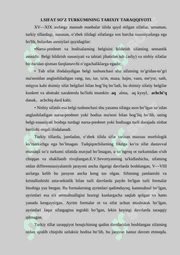 SIFAT,  UNING GRAMMATIK XUSUSIYATLARI 2