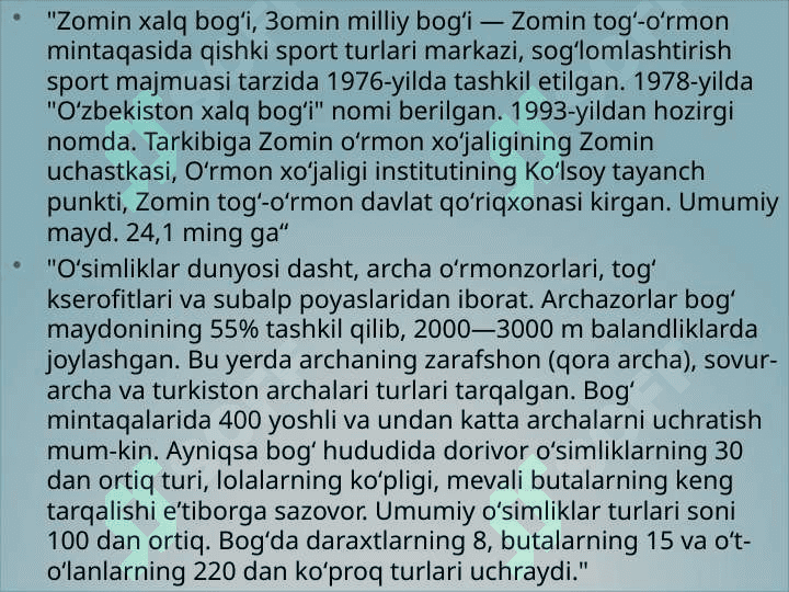O‘zbekiston milliy bog‘lari 6