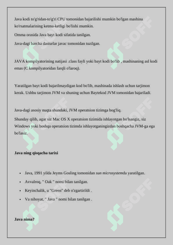 Java dasturlash tili haqida 3