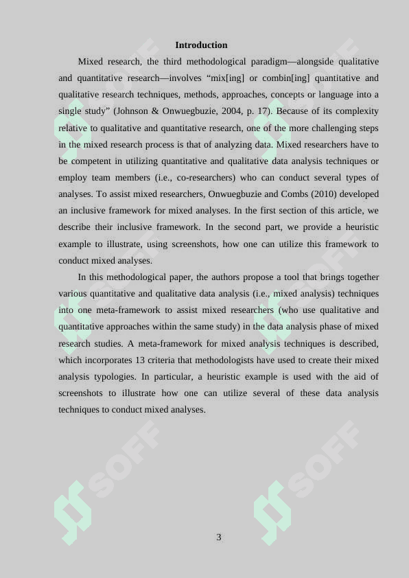 ANALYSIS OF MIXED METHOD: OBJECTIVES, FUNCTIONS AND REPRESENTATIVES 3