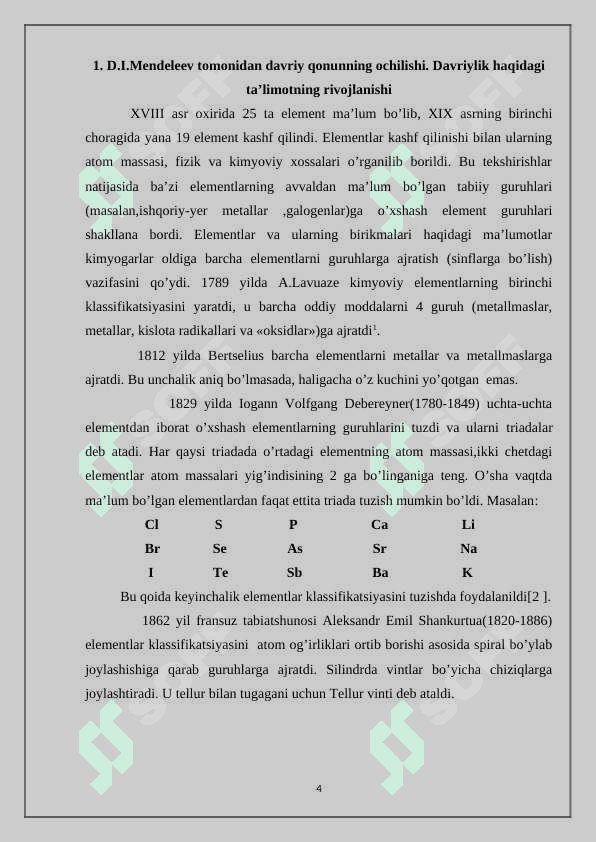 Kimyoviy elementlar davriy jadvali va uning rivoj lanish tarixi 2